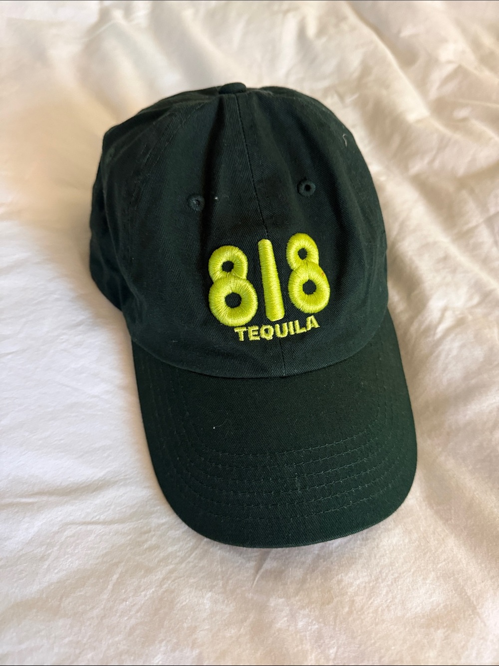 818 Baseball Cap in Dark Green with Neon Yellow Embroidery Kendall Jenner
